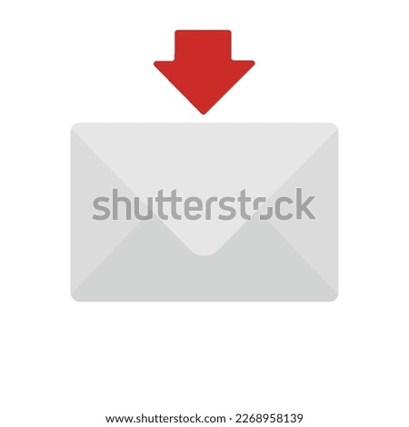Envelope with red down arrow emoji vector illustration
