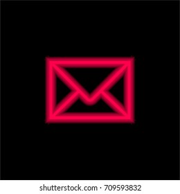 Envelope red glowing neon ui ux icon. Glowing sign logo vector