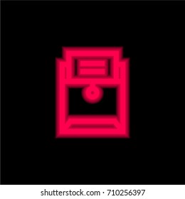Envelope red glowing neon ui ux icon. Glowing sign logo vector