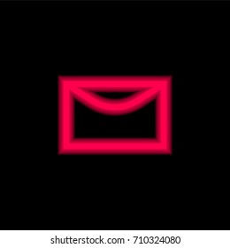 Envelope red glowing neon ui ux icon. Glowing sign logo vector