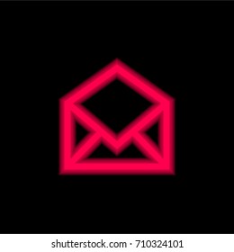 Envelope red glowing neon ui ux icon. Glowing sign logo vector