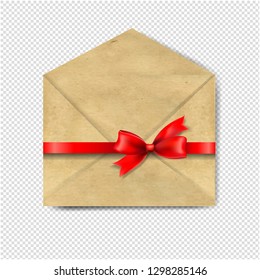 Envelope With Red Hearts White Background With Gradient Mesh, Vector Illustration