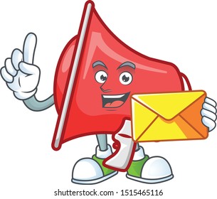 With envelope red loudspeaker character for speak loud.