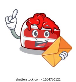 With envelope red velvet character cartoon
