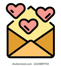 Envelope relationship icon. Outline Envelope relationship vector icon for web design isolated on white background color flat