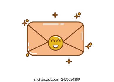 Envelope Retro Flat Sticker Design