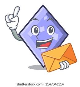 With envelope rhombus character cartoon style