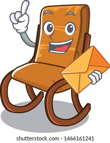 With envelope rocking chair isolated in the character