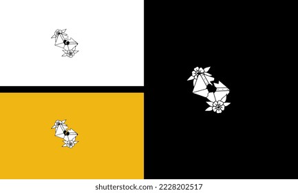 diseño de contorno vectorial sobre y rosas
