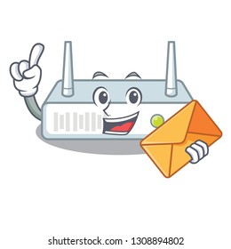 With envelope router is installed in cartoon wall