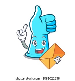With envelope rubber gloves character cartoon