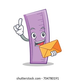 With envelope ruler character cartoon design