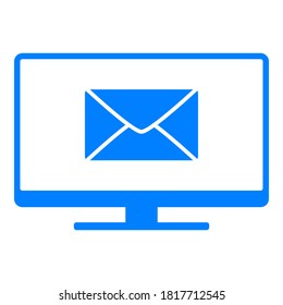 Sobre y pantalla en blanco