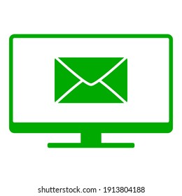 Sobre y pantalla en blanco