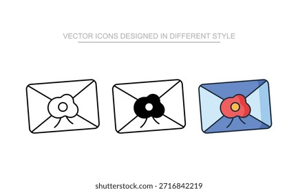 Diseño del Vector del sello del sobre en icono de estilo moderno y de moda