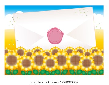 Envelope and sealed - Sunflower field