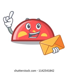 With envelope semicircle character cartoon style