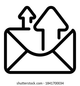 Envelope sending icon. Outline envelope sending vector icon for web design isolated on white background