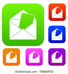 Envelope set icon in different colors isolated vector illustration. Premium collection