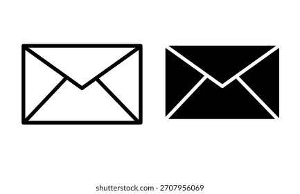 ícone de conjunto de envelopes isolado no plano de fundo branco