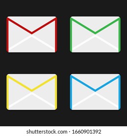 Envelope set, icons. Graphic template. Vector illustration