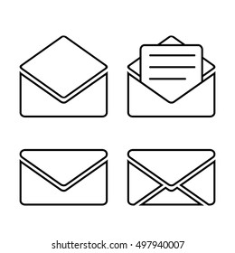 Envelope set icons. Mail symbol set. Email. Vector illustration
