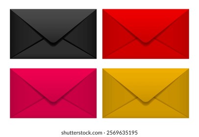Envelope set. Vector clipart isolated on white background.