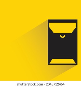 envelope with shadow on yellow background