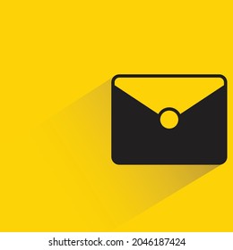 envelope with shadow on yellow background