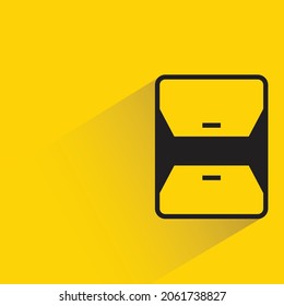 envelope with shadow on yellow background vector