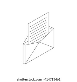 Envelope with sheet of paper icon