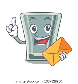 With envelope shot glass in the cartoon shape