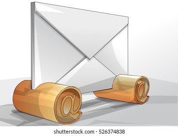 envelope with sign email