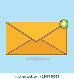 Envelope With Sign Notification Flat Vector, Message With Notification, Email, WhatsApp Icon, Email Icon Design Illustration