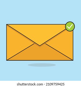 Envelope With Sign Notification Flat Vector, Message With Notification, Email, WhatsApp Icon, Email Icon Design Illustration