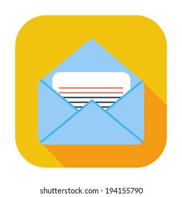 Envelope. Single flat color icon. Vector illustration.