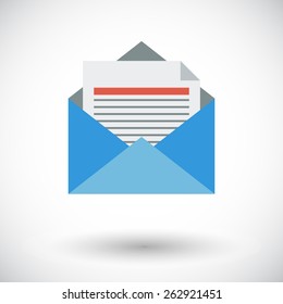 Envelope. Single flat icon on white background. Vector illustration.