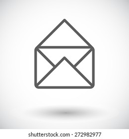 Envelope. Single flat icon on white background. Vector illustration.