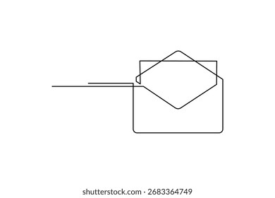 Envelope Single Line Minimal Design Isolated Outline Vector
