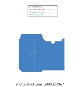 Umschlaggröße 22,9 x 32,4 cm Dieline-Vorlage,