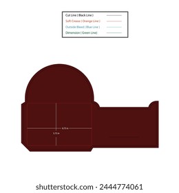 Envelope Size 8.75x5.75 inch dieline template,