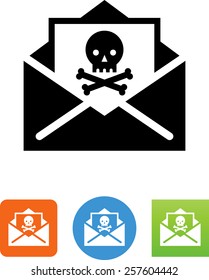 Envelope with skull and crossbones icon