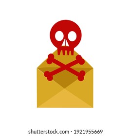 envelope and skull vector illustration