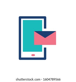 Envelope and smarthone design, Message email mail letter marketing communication card and document theme Vector illustration