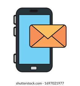Envelope and smartphone design, Message email mail letter marketing communication card and document theme Vector illustration