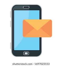 Envelope and smartphone design, Message email mail letter marketing communication card and document theme Vector illustration