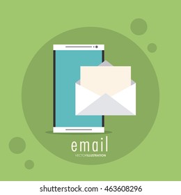 Envelope smartphone email message mail icon. Flat and Colorfull illustration. Vector graphic