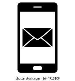 Envelope and smartphone on white