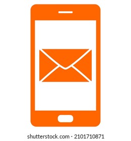 Envelope and smartphone on white
