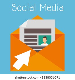 envelope with social media icon